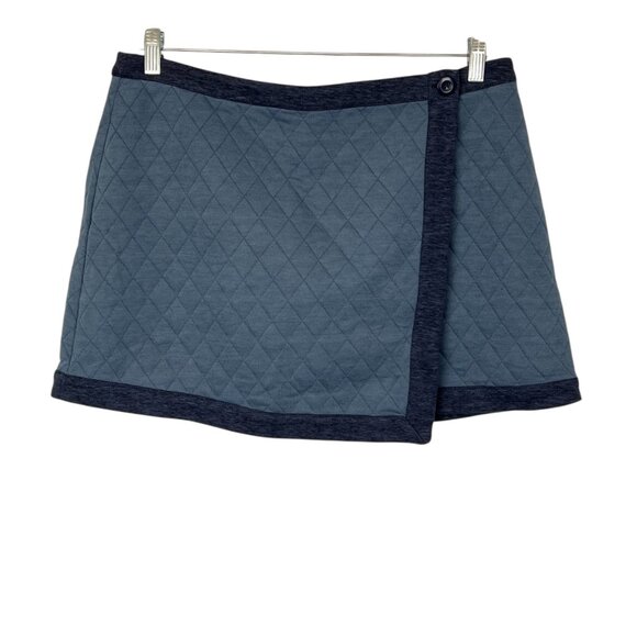 Sundance Womens Sidewalk Stroll Mini Skirt Blue Quilted Wrap size 12 - Picture 2 of 9